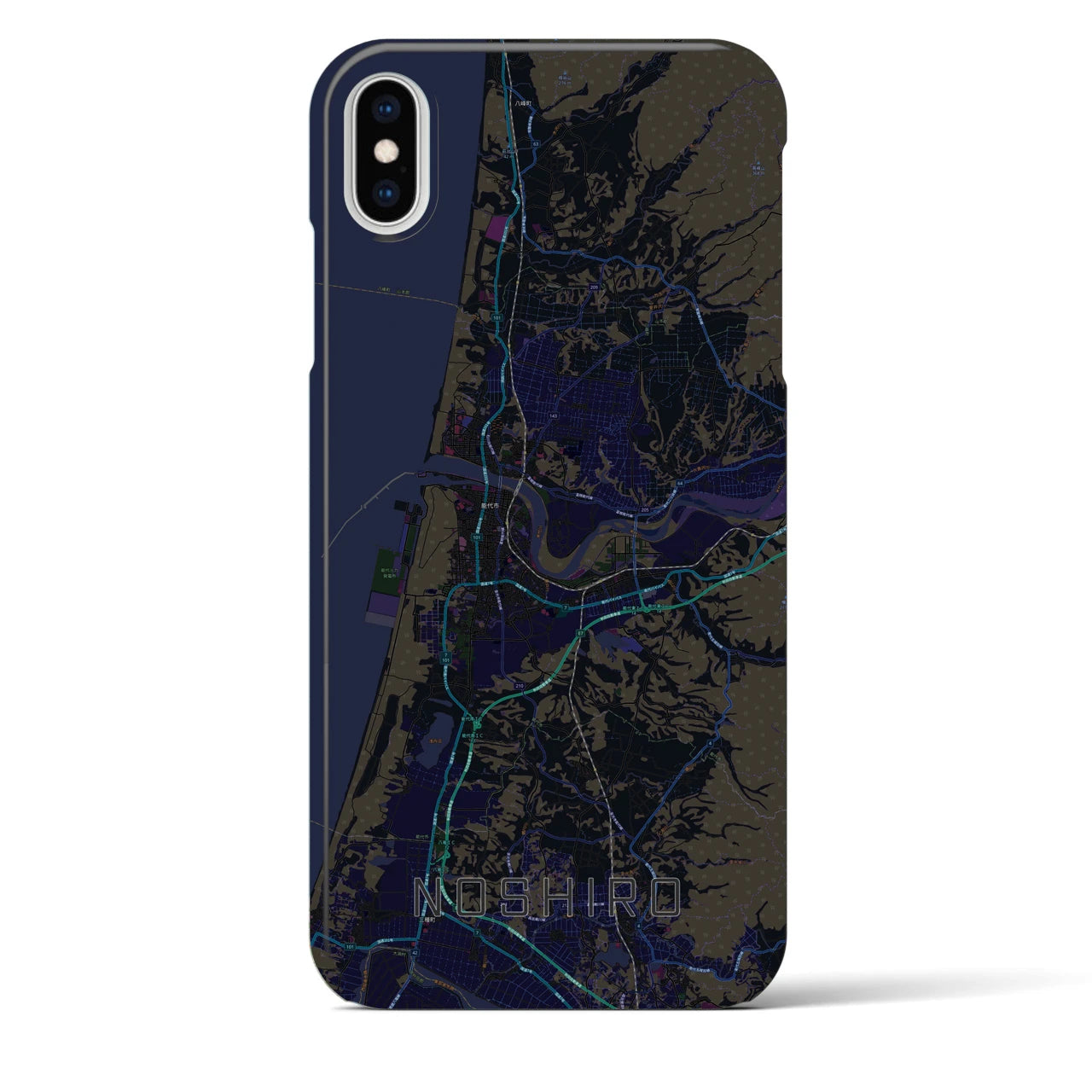 【能代(秋田県)】地図柄iPhoneケース(バックカバータイプ)