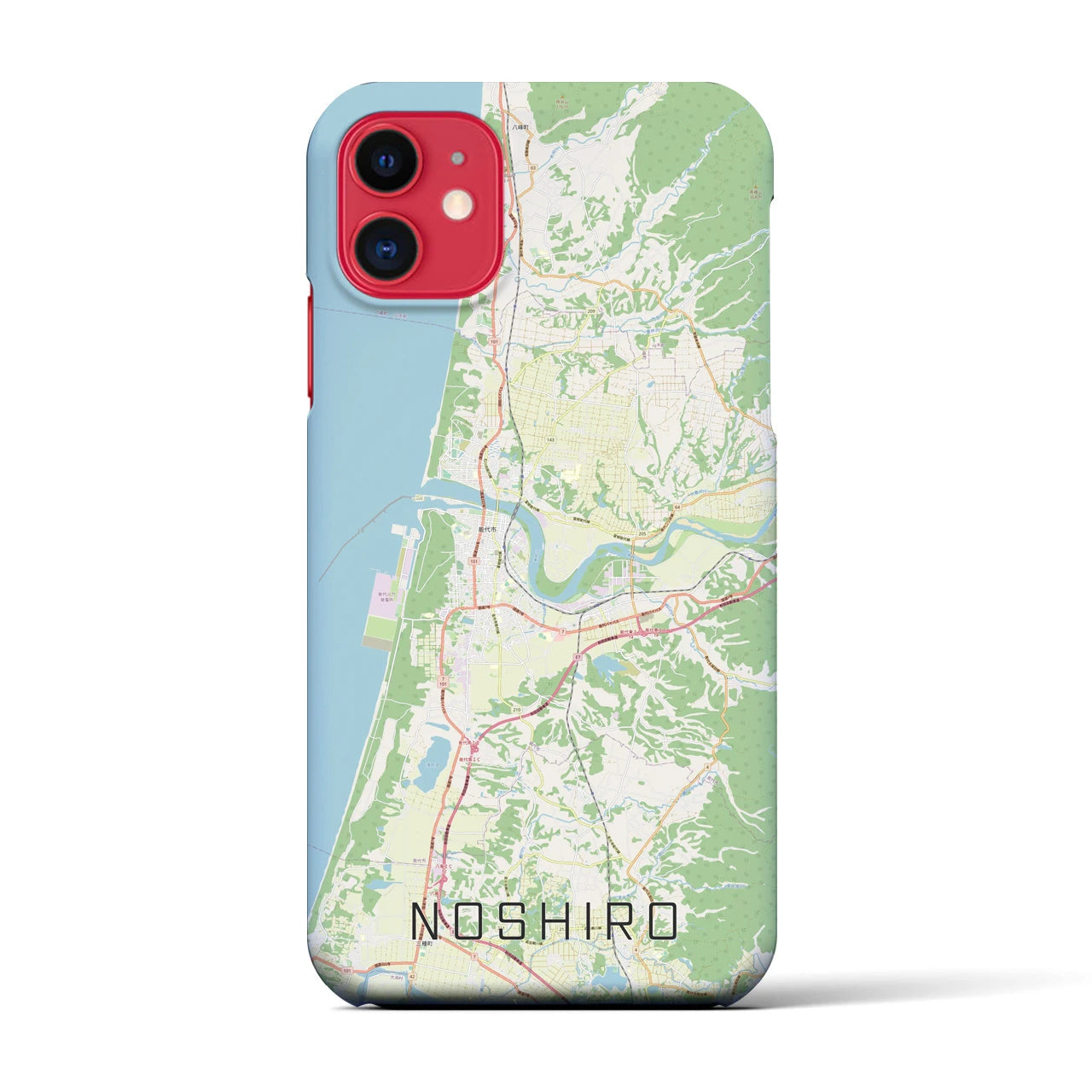 【能代(秋田県)】地図柄iPhoneケース(バックカバータイプ)
