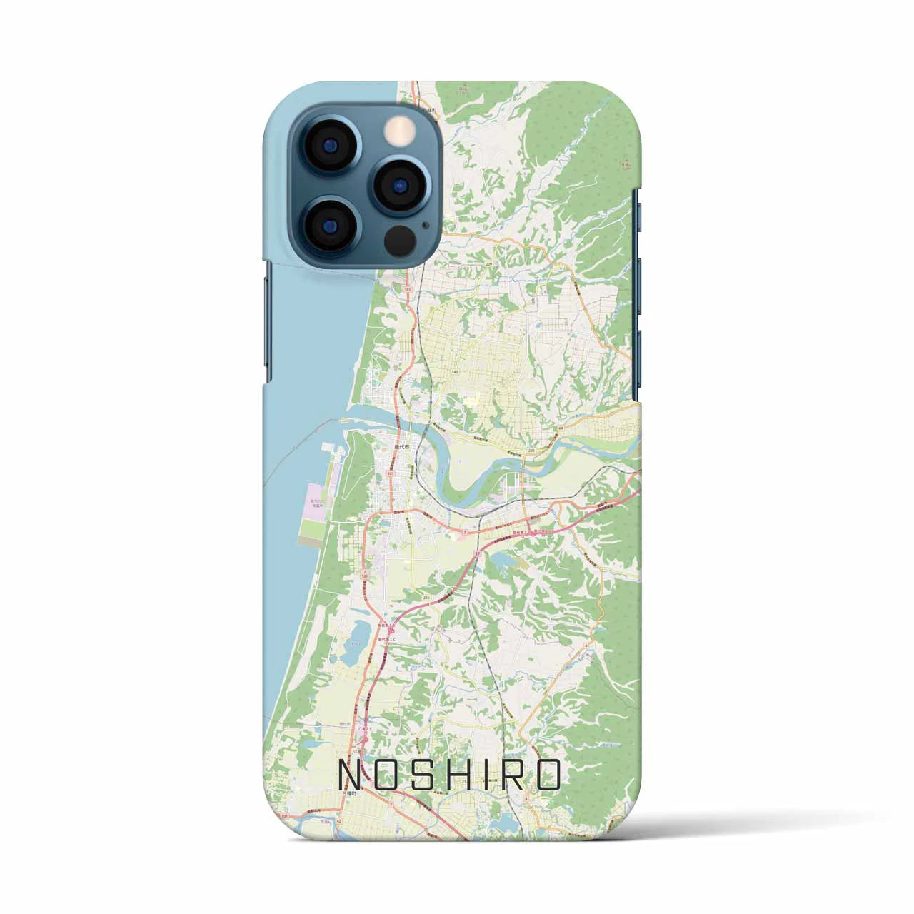 【能代(秋田県)】地図柄iPhoneケース(バックカバータイプ)