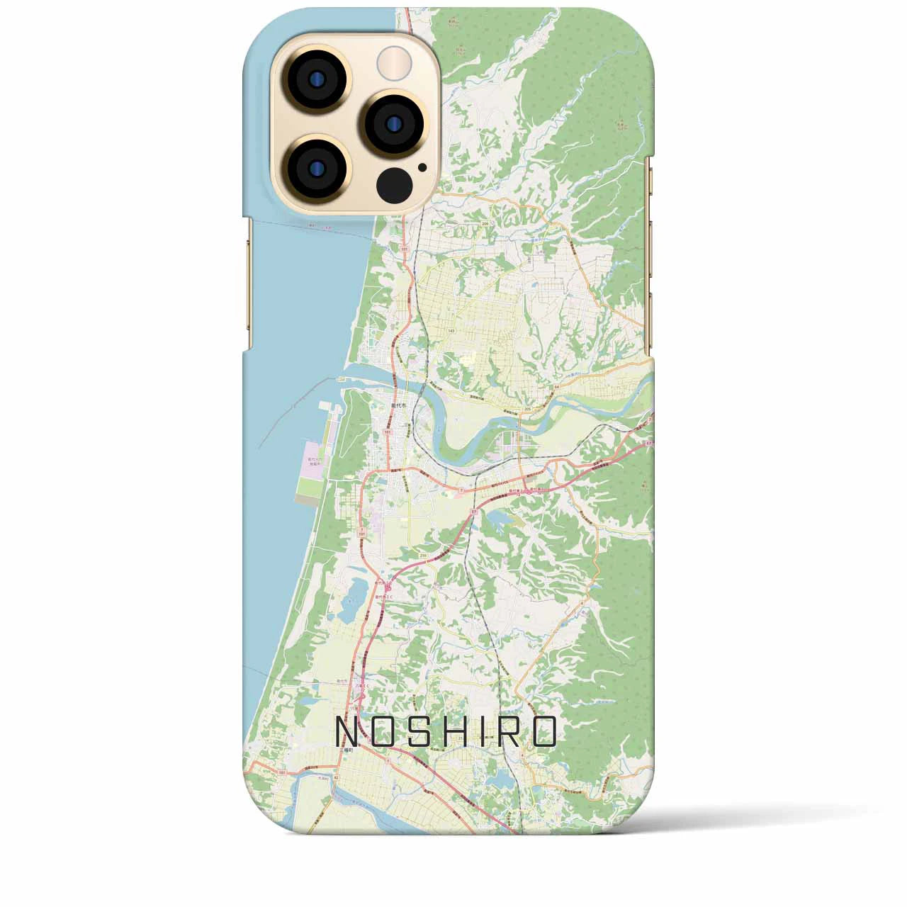 【能代(秋田県)】地図柄iPhoneケース(バックカバータイプ)