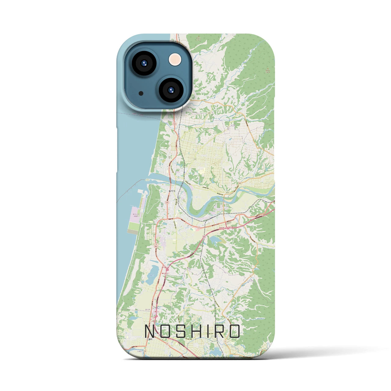 【能代(秋田県)】地図柄iPhoneケース(バックカバータイプ)