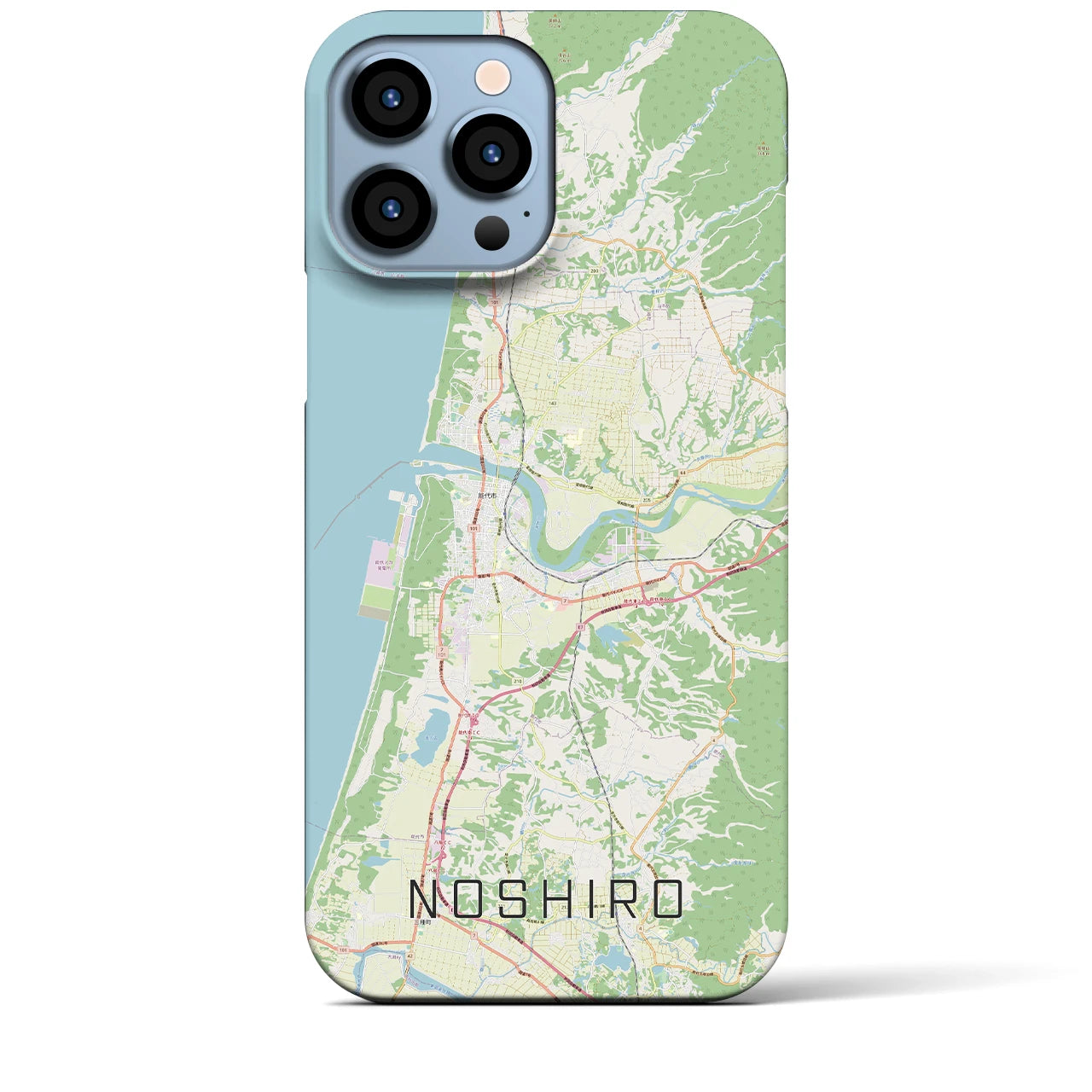 【能代(秋田県)】地図柄iPhoneケース(バックカバータイプ)