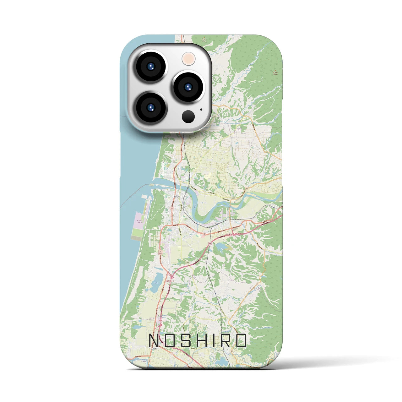 【能代(秋田県)】地図柄iPhoneケース(バックカバータイプ)