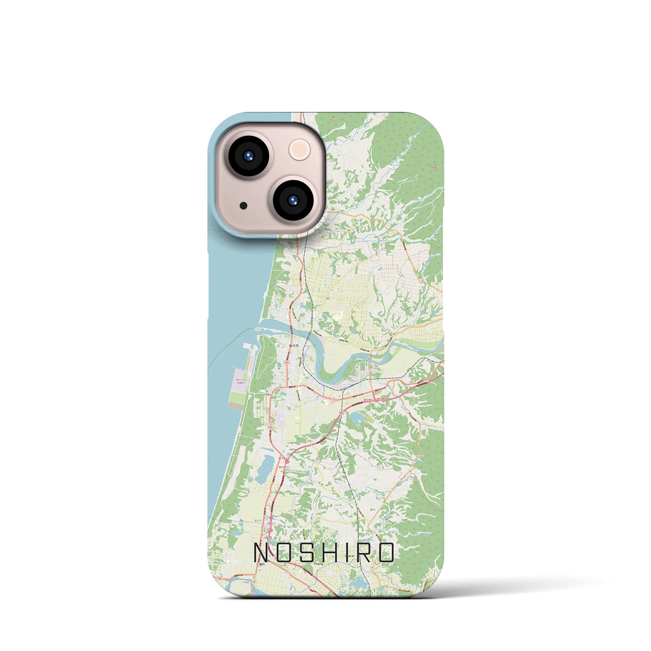 【能代(秋田県)】地図柄iPhoneケース(バックカバータイプ)