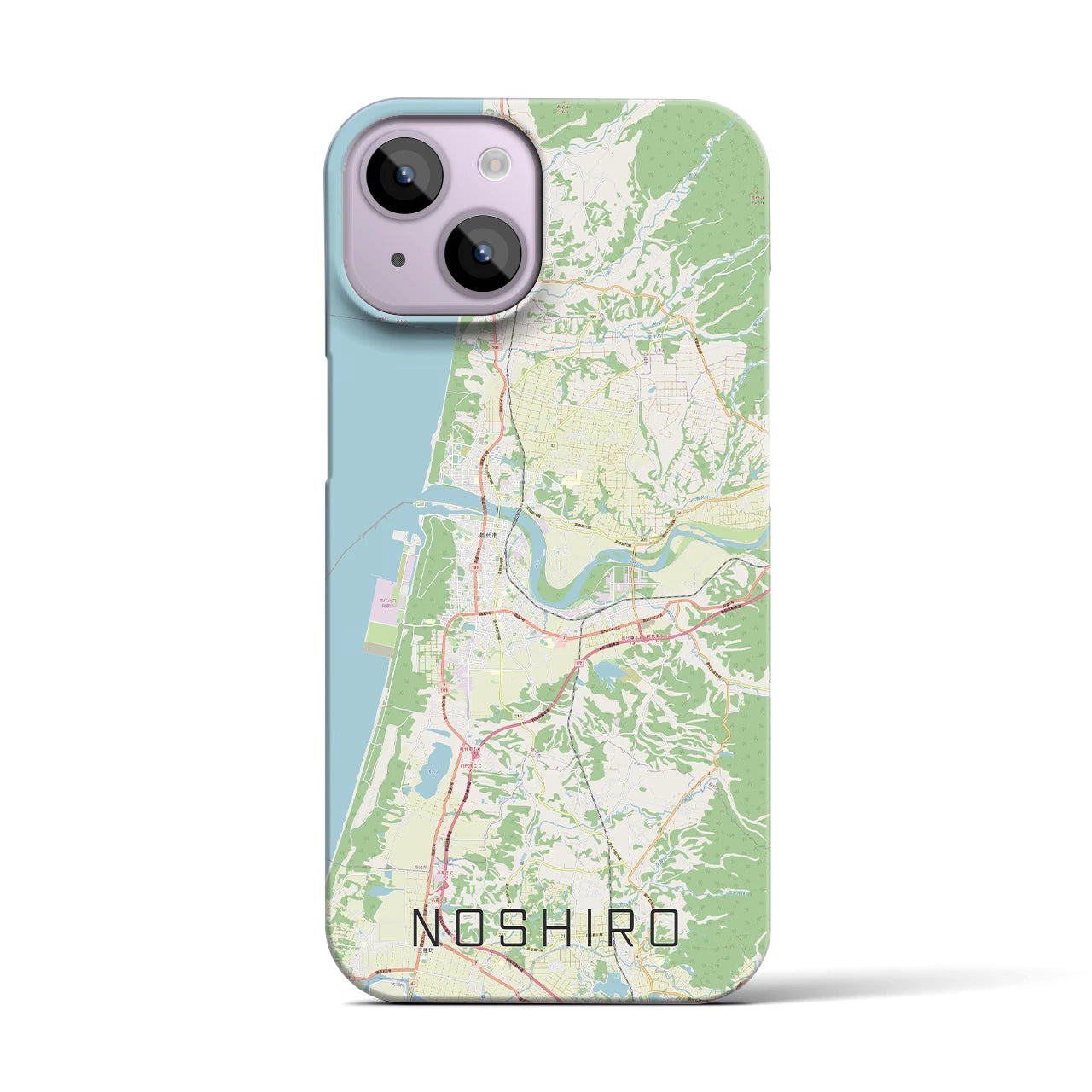 【能代(秋田県)】地図柄iPhoneケース(バックカバータイプ)