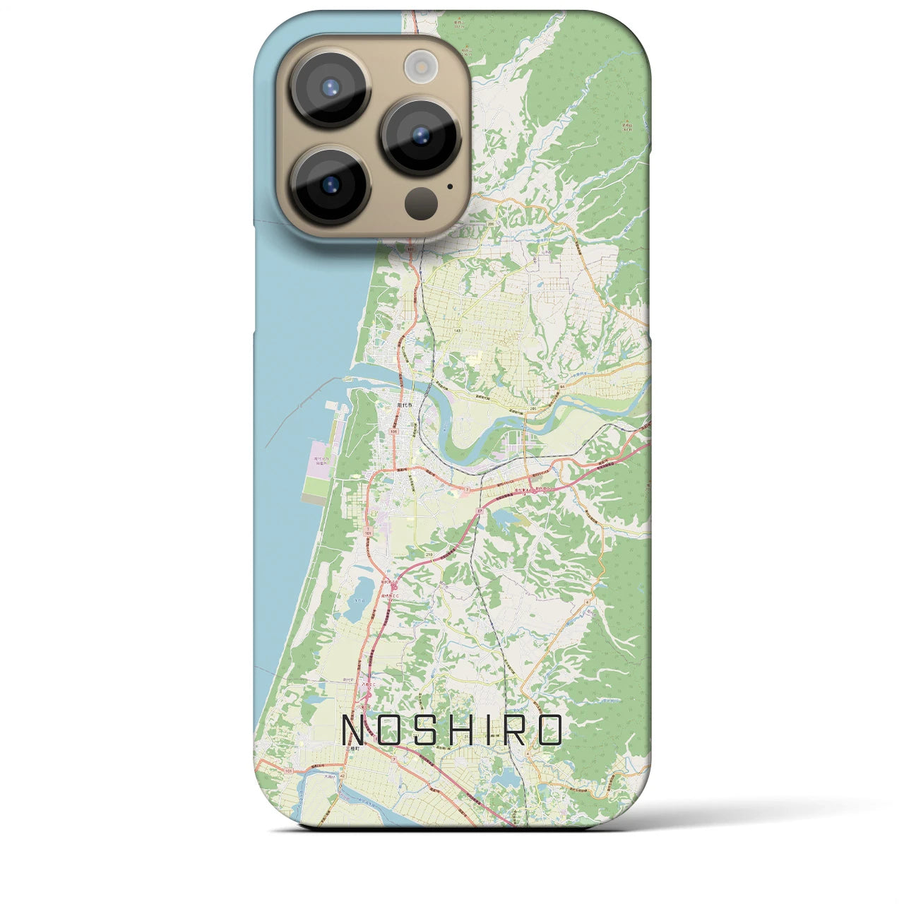 【能代(秋田県)】地図柄iPhoneケース(バックカバータイプ)