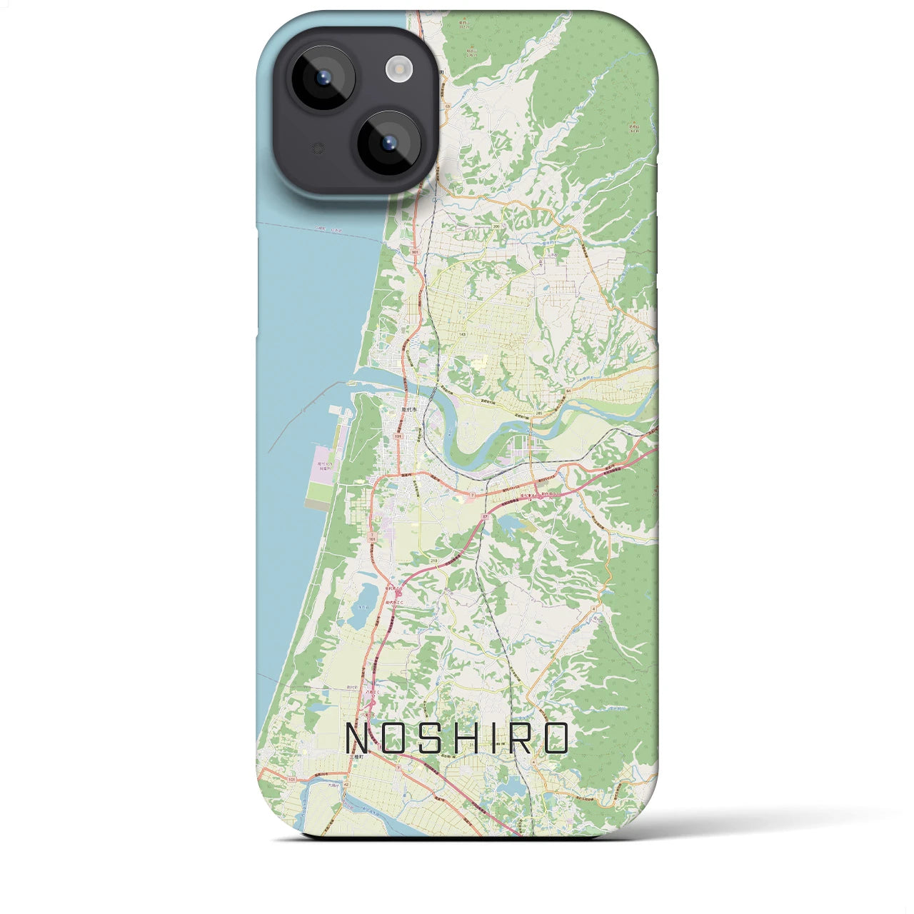 【能代(秋田県)】地図柄iPhoneケース(バックカバータイプ)