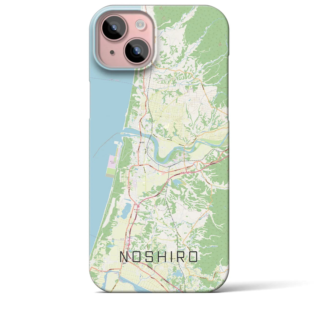 【能代(秋田県)】地図柄iPhoneケース(バックカバータイプ)