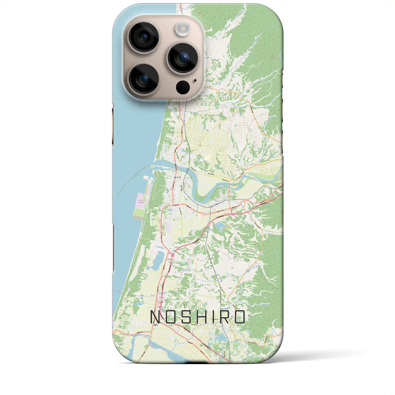 【能代(秋田県)】地図柄iPhoneケース(バックカバータイプ)
