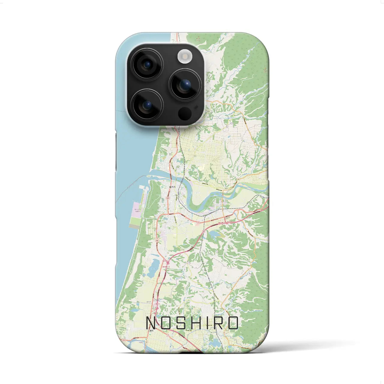 【能代(秋田県)】地図柄iPhoneケース(バックカバータイプ)