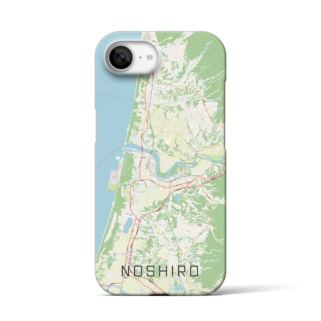 【能代(秋田県)】地図柄iPhoneケース(バックカバータイプ)