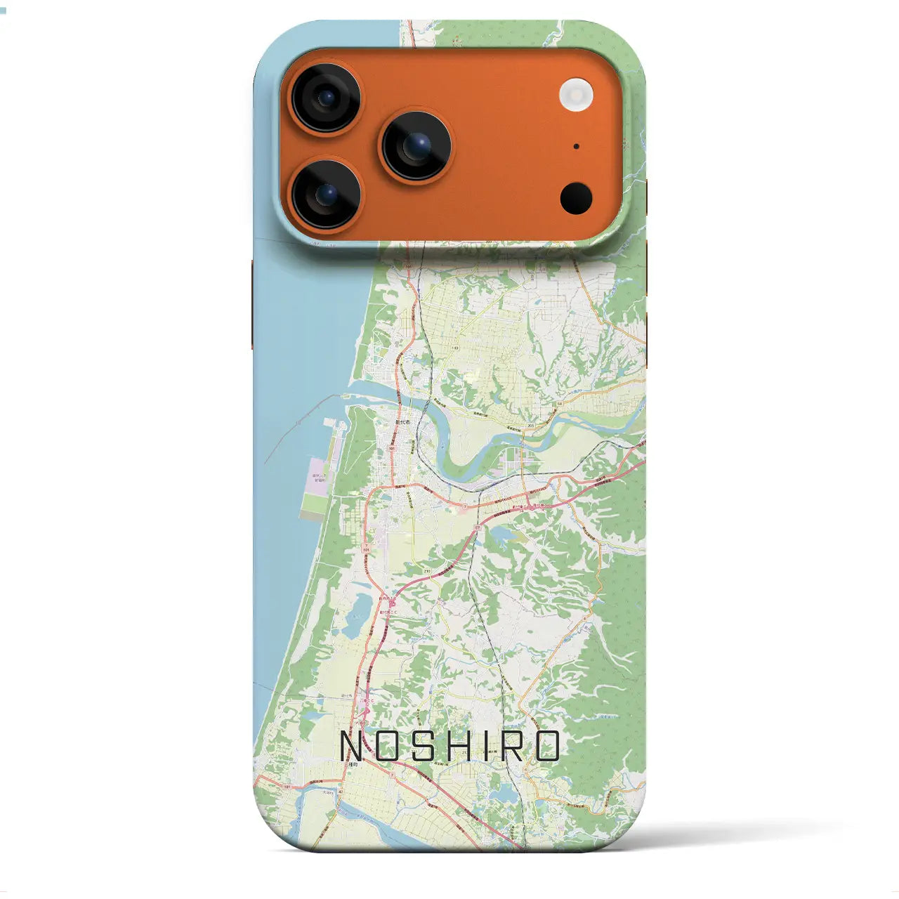 【能代(秋田県)】地図柄iPhoneケース(バックカバータイプ)