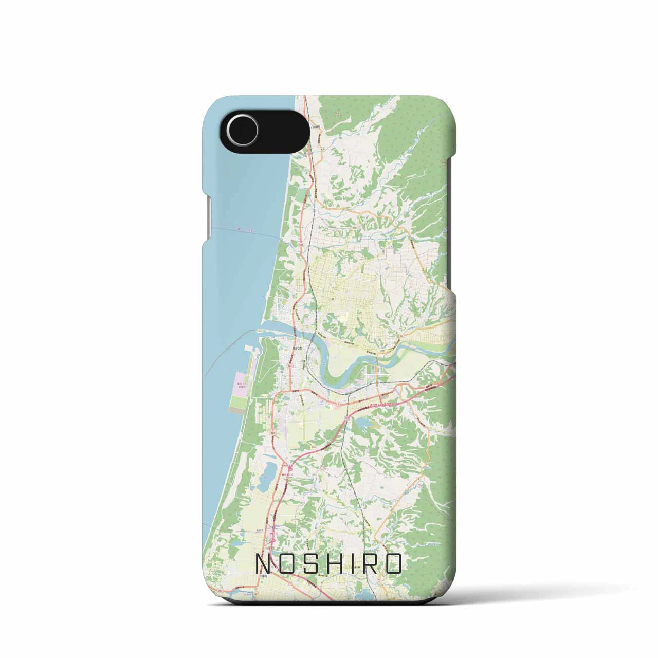 【能代(秋田県)】地図柄iPhoneケース(バックカバータイプ)