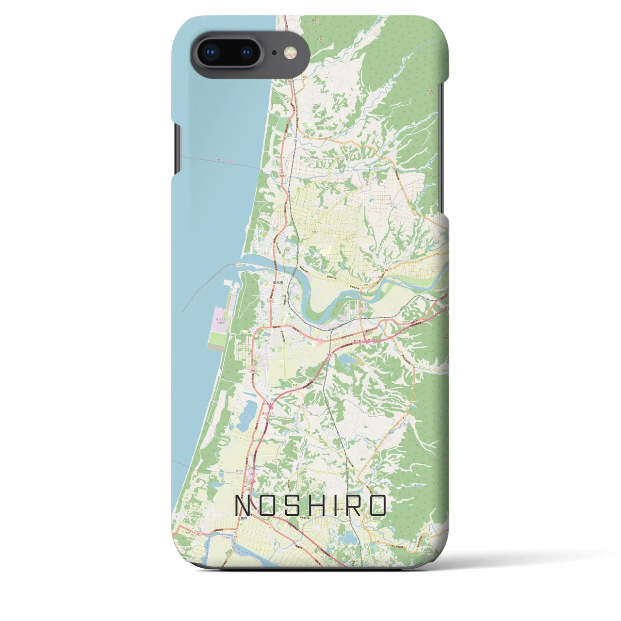 【能代(秋田県)】地図柄iPhoneケース(バックカバータイプ)