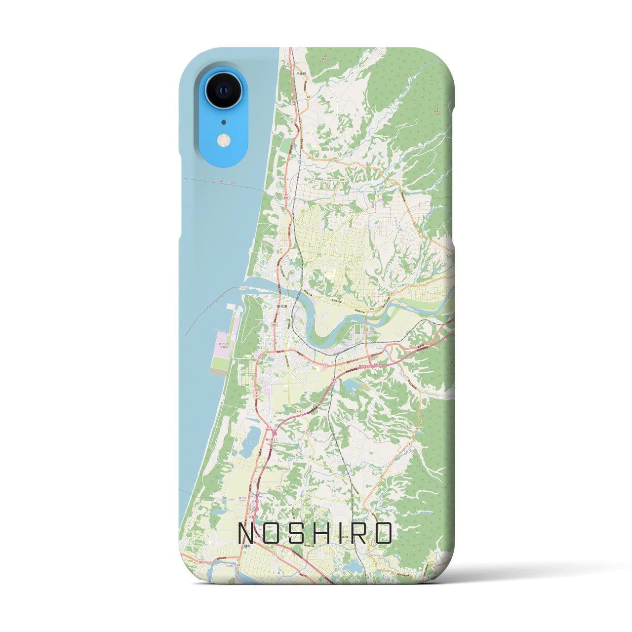 【能代(秋田県)】地図柄iPhoneケース(バックカバータイプ)