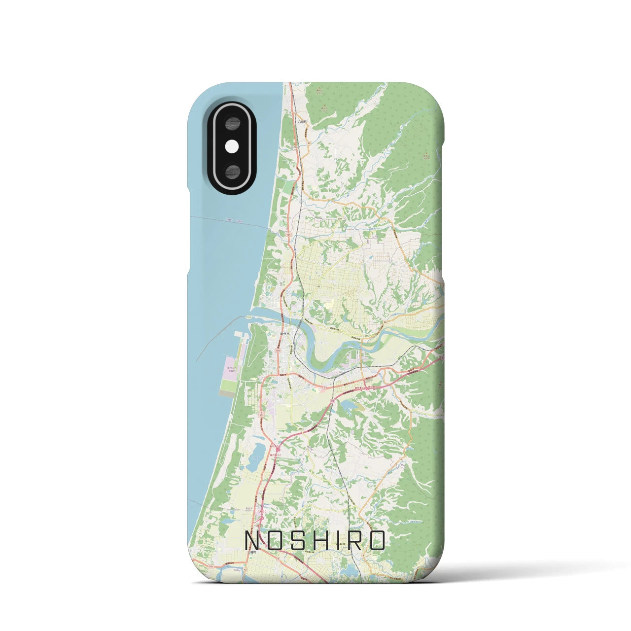 【能代(秋田県)】地図柄iPhoneケース(バックカバータイプ)