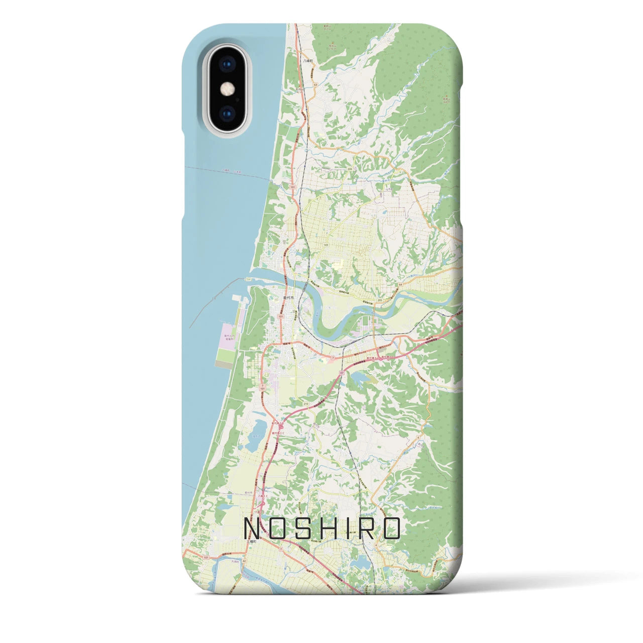 【能代(秋田県)】地図柄iPhoneケース(バックカバータイプ)