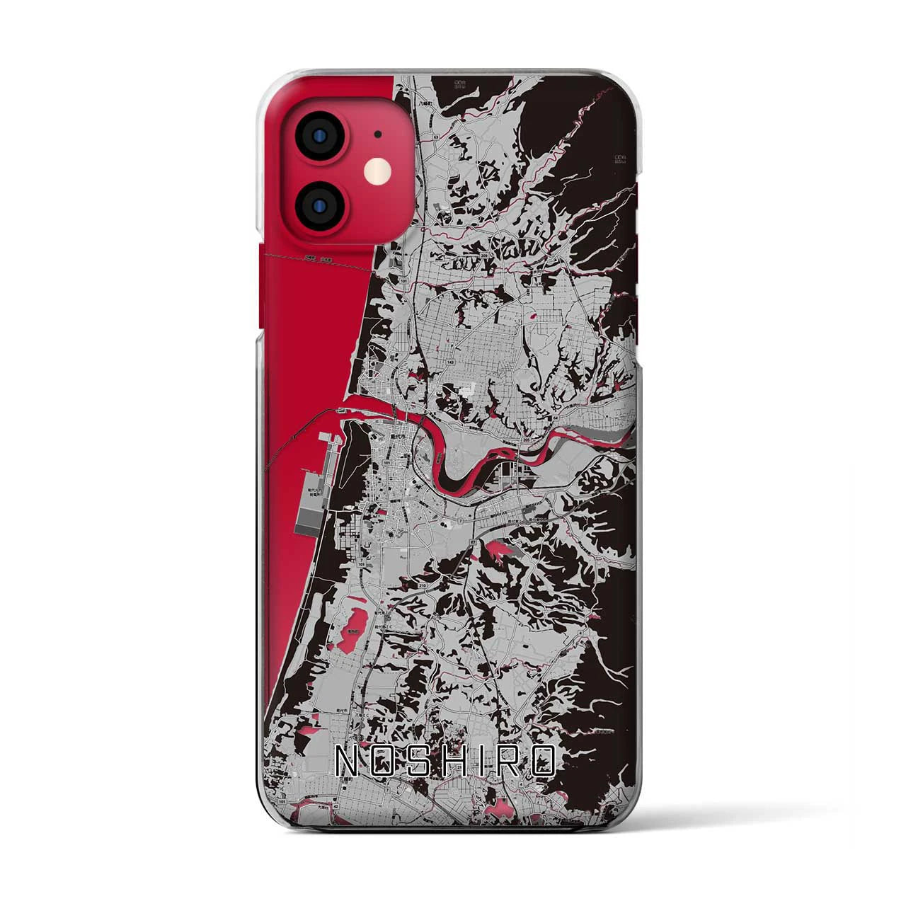 【能代(秋田県)】地図柄iPhoneケース(クリアタイプ)