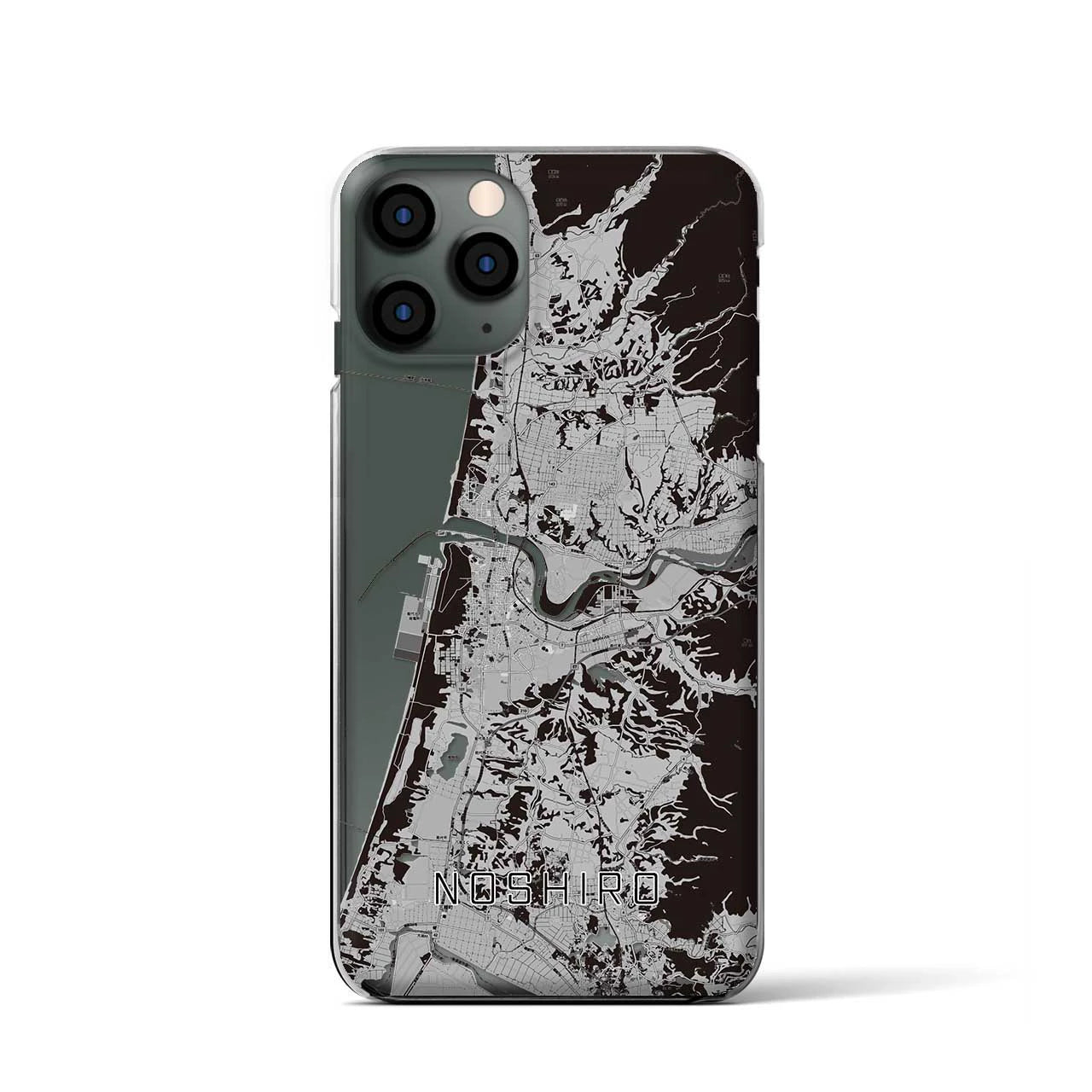 【能代(秋田県)】地図柄iPhoneケース(クリアタイプ)