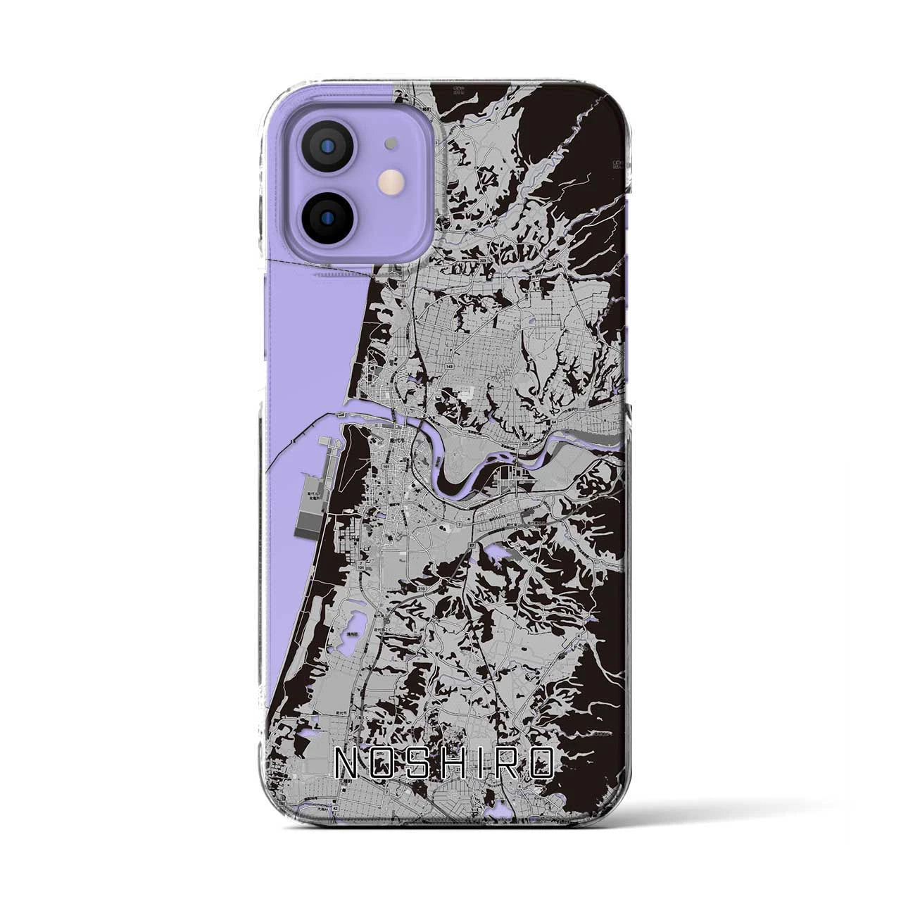 【能代(秋田県)】地図柄iPhoneケース(クリアタイプ)