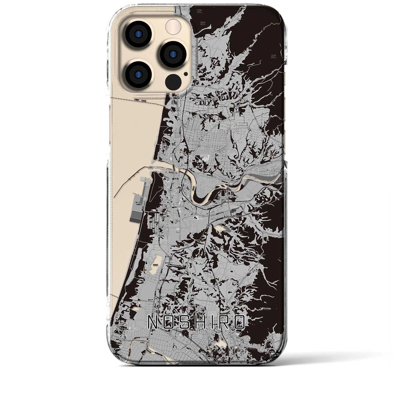 【能代(秋田県)】地図柄iPhoneケース(クリアタイプ)