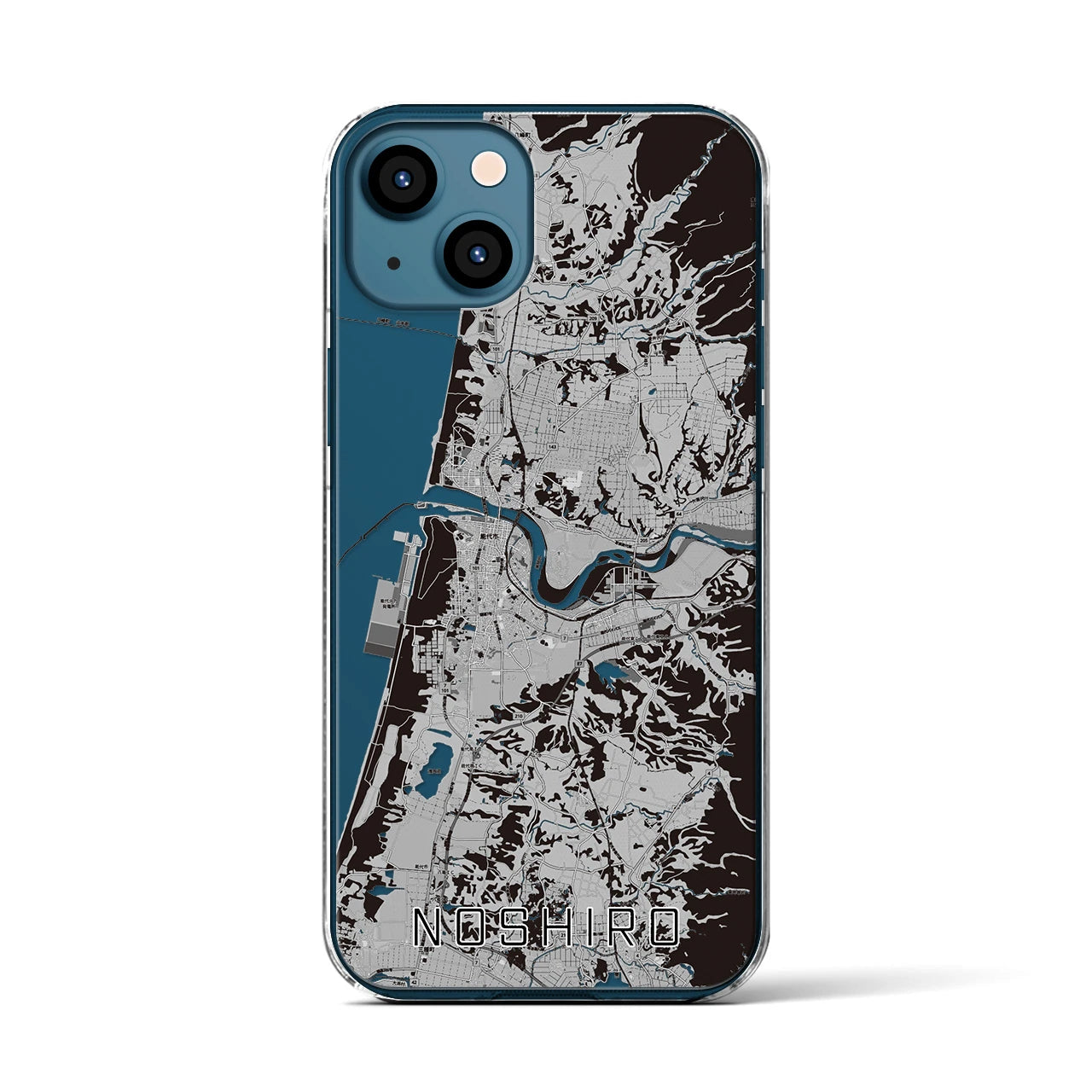 【能代(秋田県)】地図柄iPhoneケース(クリアタイプ)