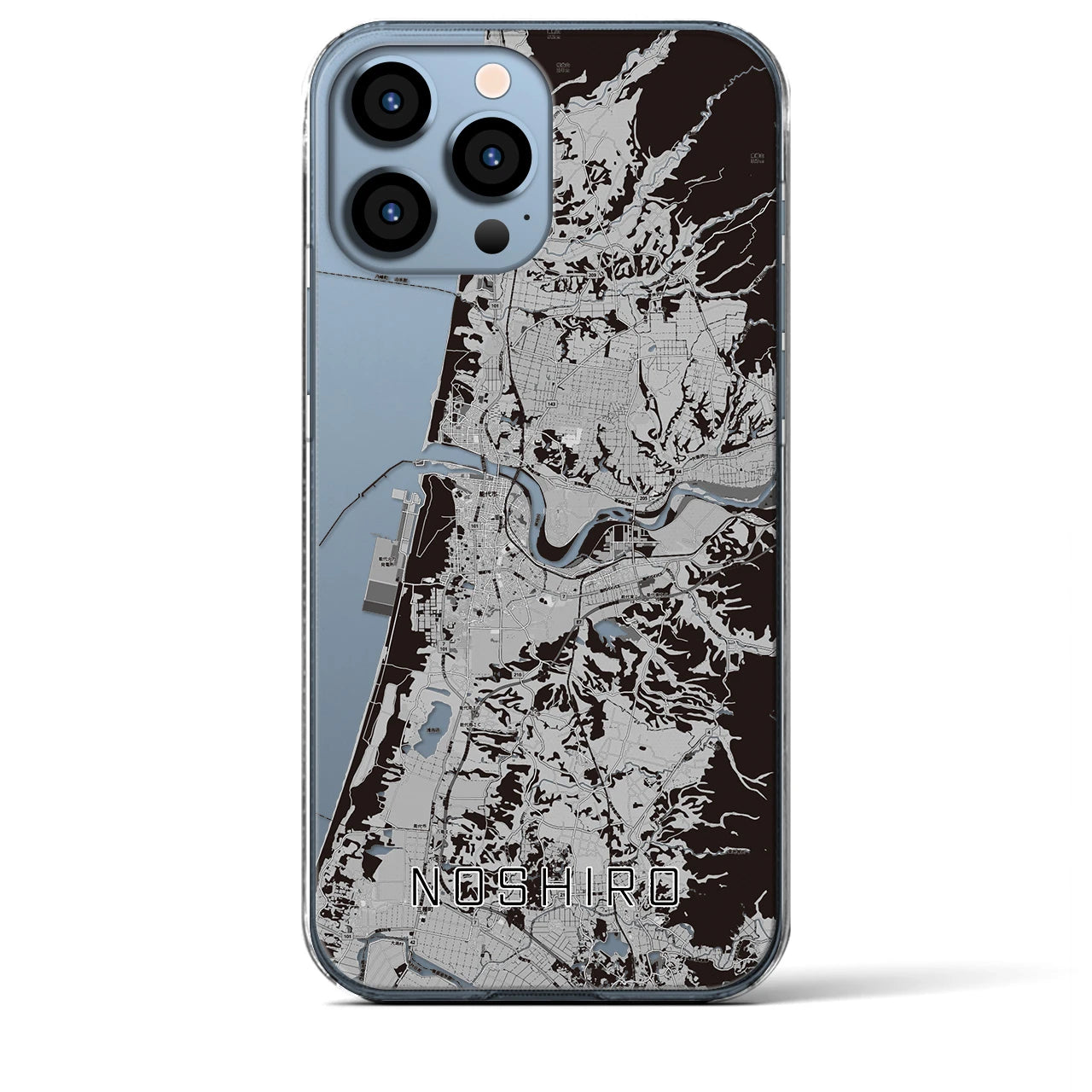 【能代(秋田県)】地図柄iPhoneケース(クリアタイプ)