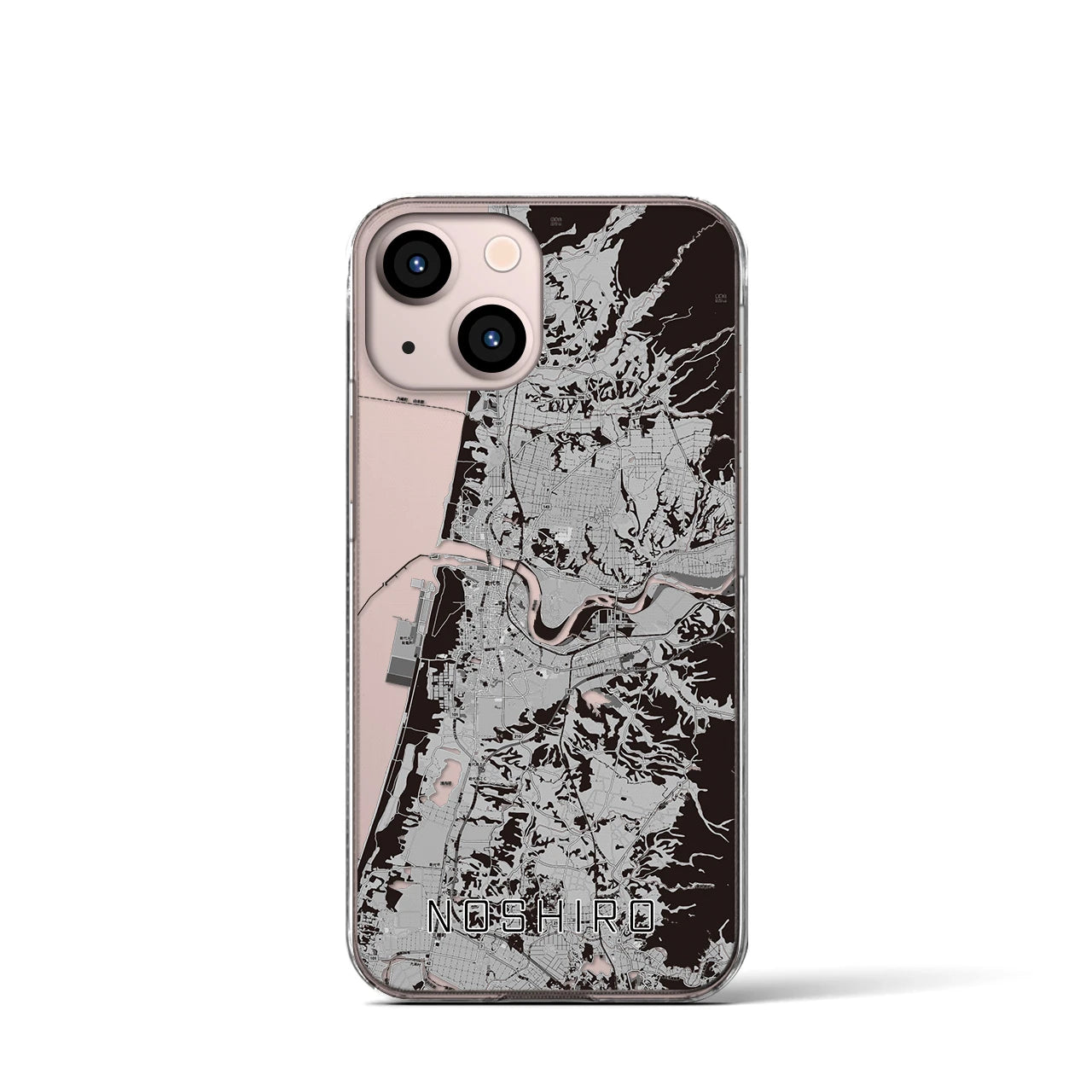 【能代(秋田県)】地図柄iPhoneケース(クリアタイプ)