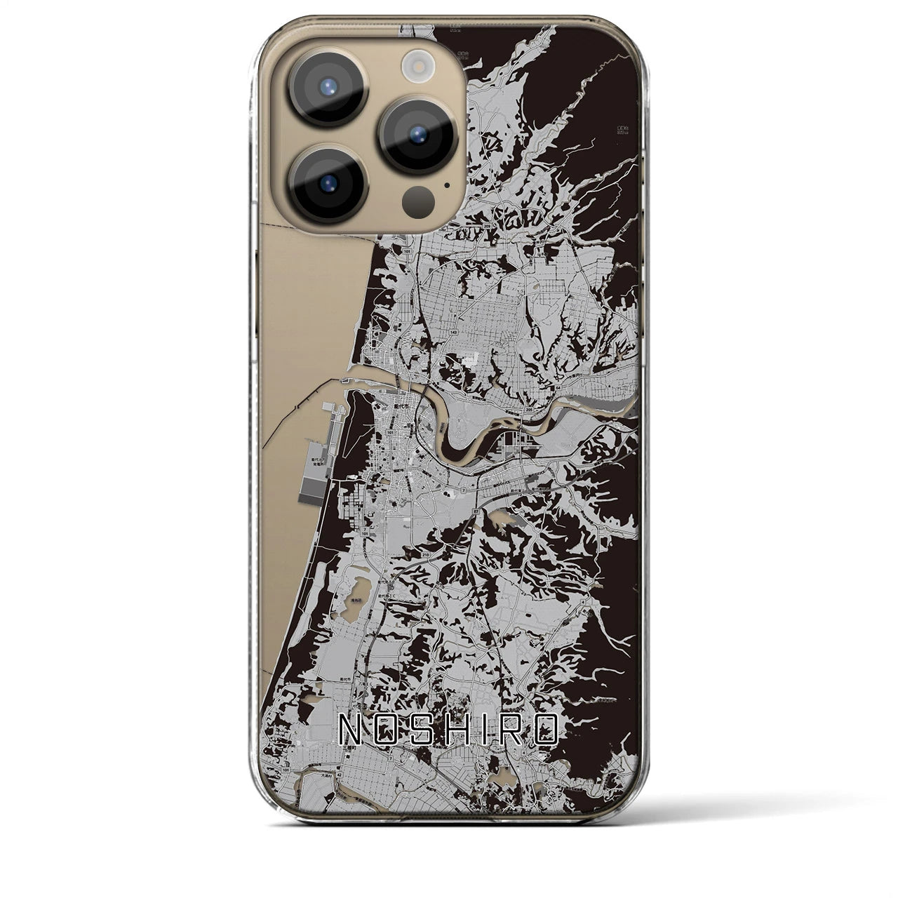 【能代(秋田県)】地図柄iPhoneケース(クリアタイプ)