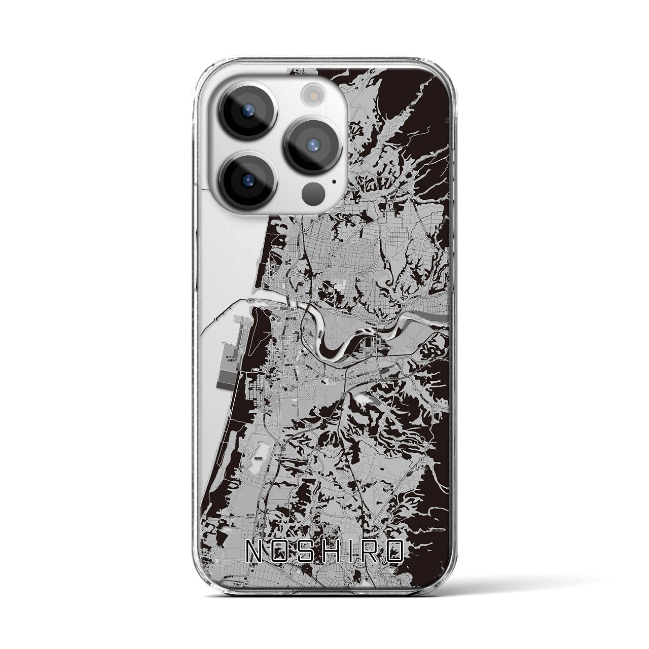 【能代(秋田県)】地図柄iPhoneケース(クリアタイプ)