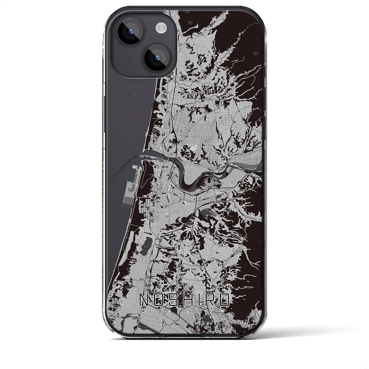 【能代(秋田県)】地図柄iPhoneケース(クリアタイプ)