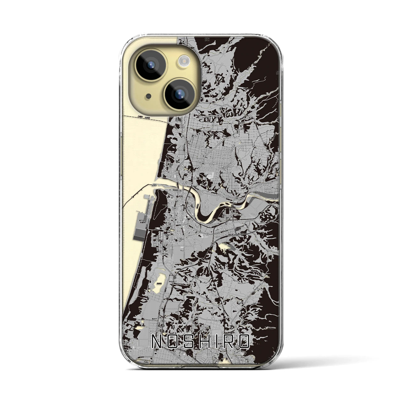 【能代(秋田県)】地図柄iPhoneケース(クリアタイプ)