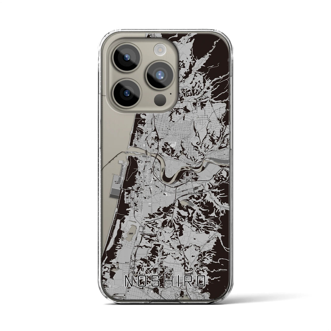 【能代(秋田県)】地図柄iPhoneケース(クリアタイプ)