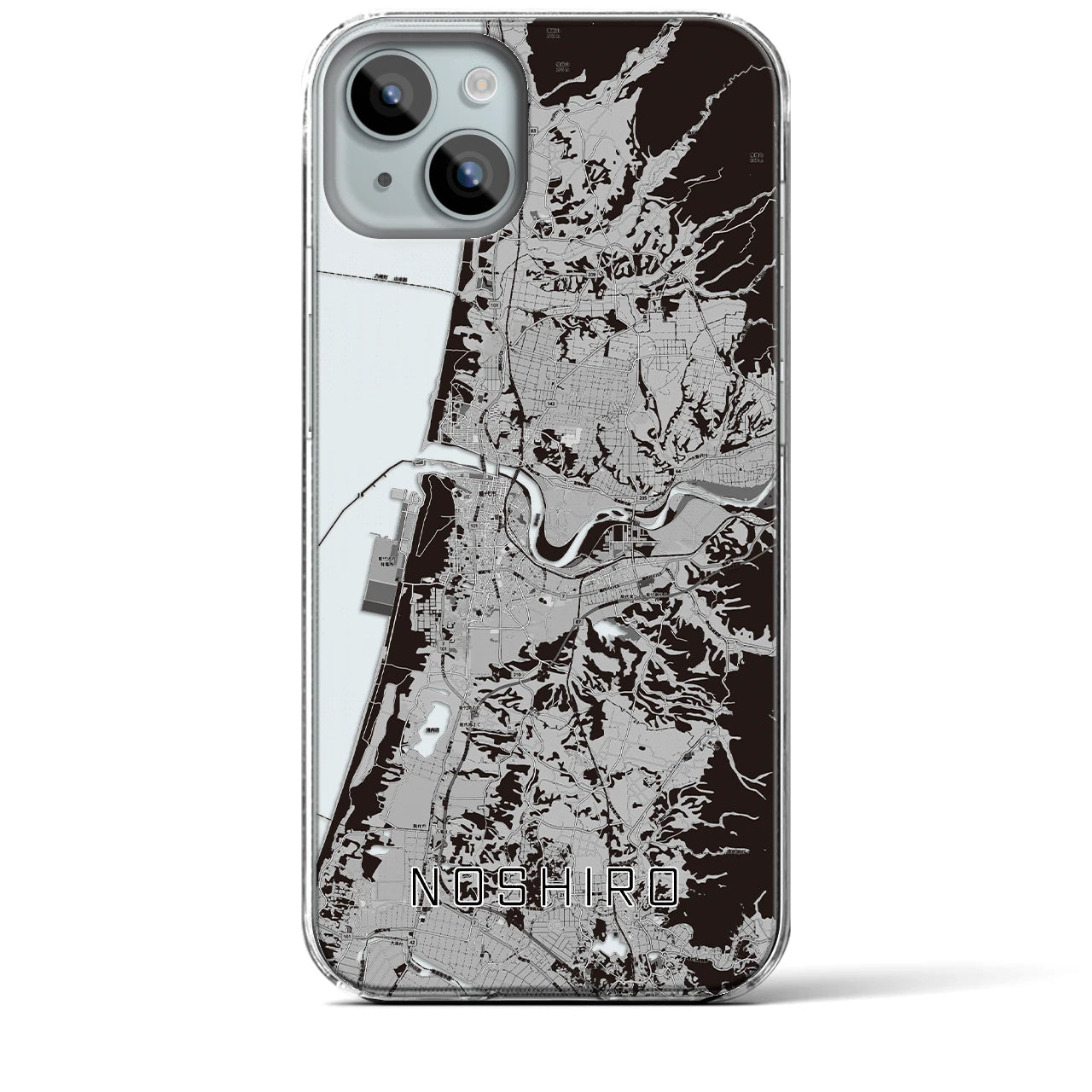 【能代(秋田県)】地図柄iPhoneケース(クリアタイプ)