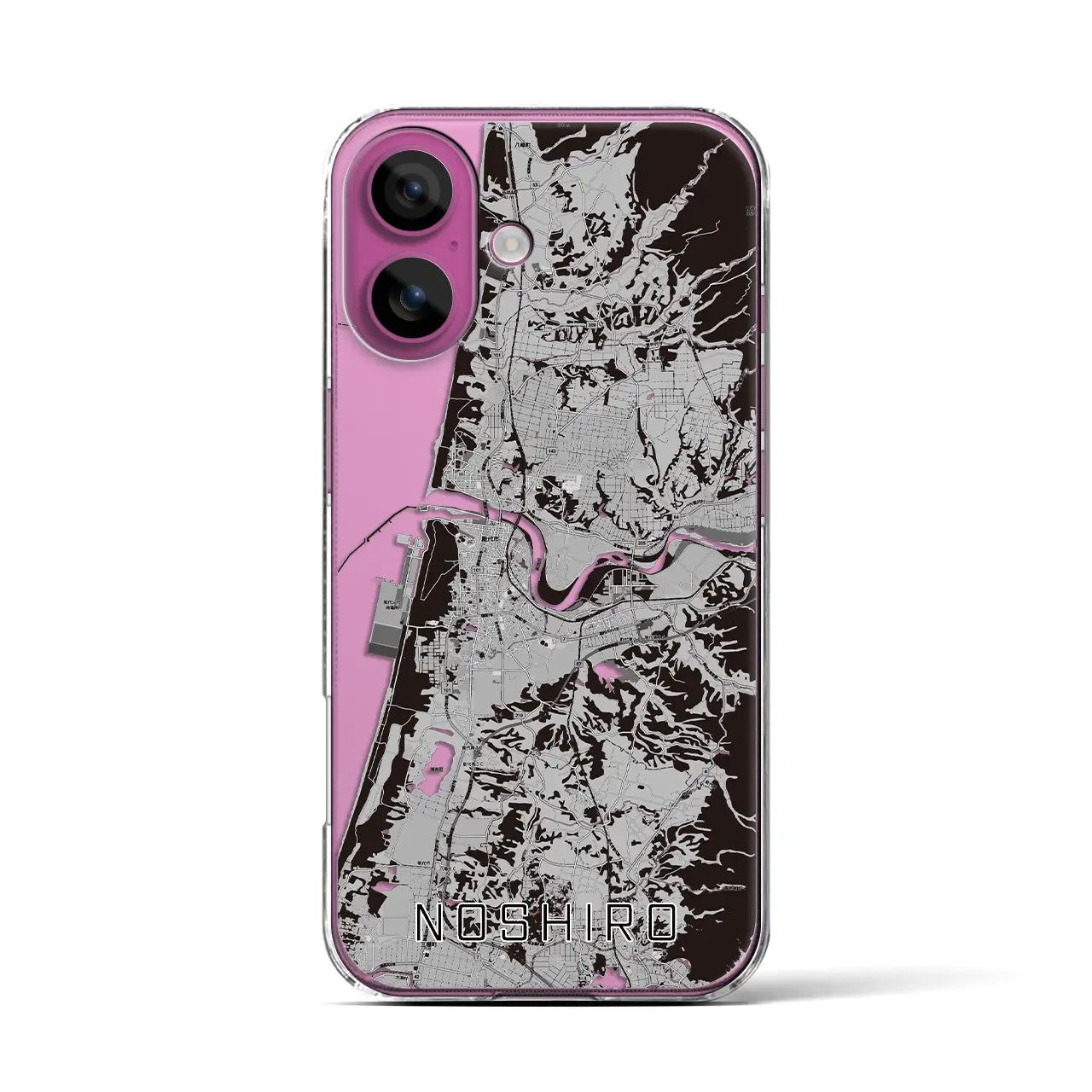 【能代(秋田県)】地図柄iPhoneケース(クリアタイプ)