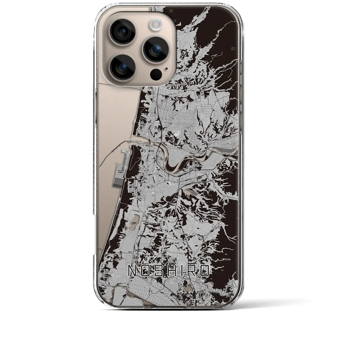 【能代(秋田県)】地図柄iPhoneケース(クリアタイプ)