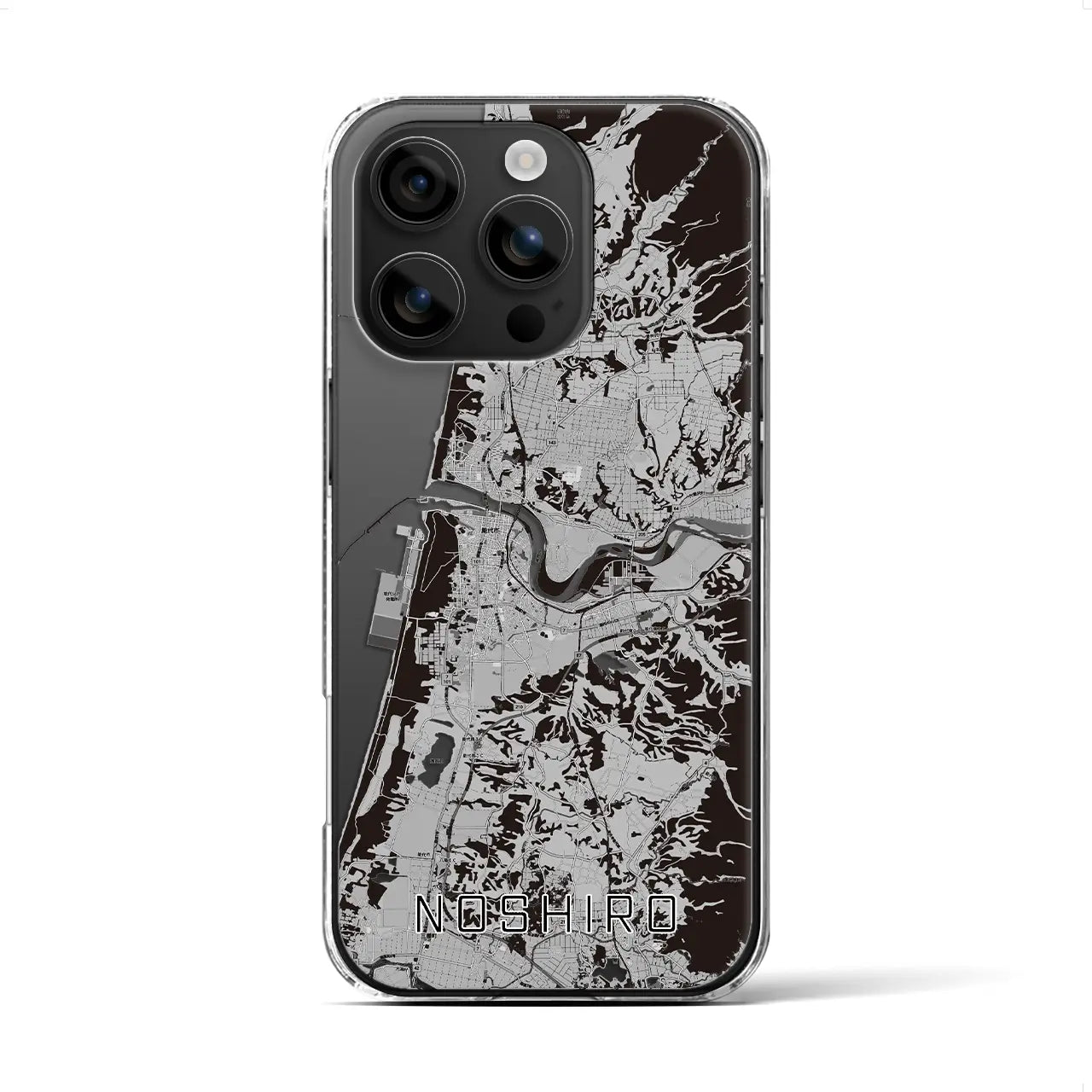 【能代(秋田県)】地図柄iPhoneケース(クリアタイプ)