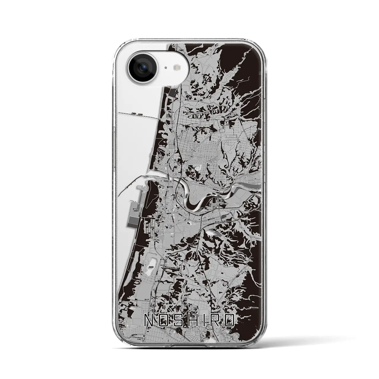 【能代(秋田県)】地図柄iPhoneケース(クリアタイプ)