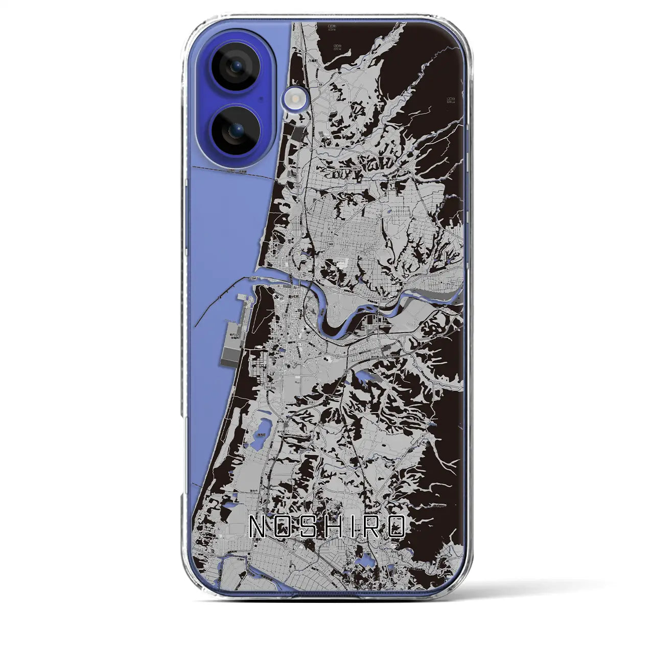 【能代(秋田県)】地図柄iPhoneケース(クリアタイプ)