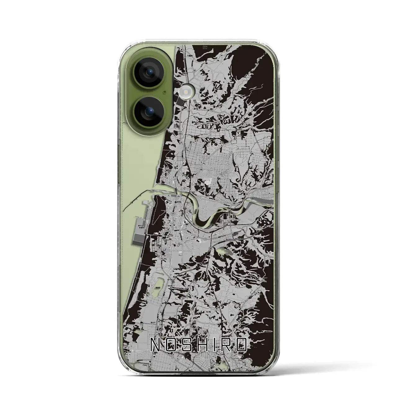 【能代(秋田県)】地図柄iPhoneケース(クリアタイプ)