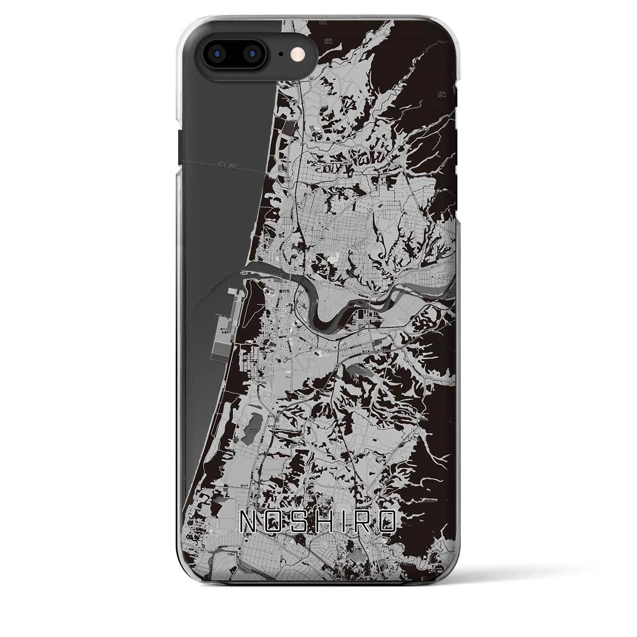 【能代(秋田県)】地図柄iPhoneケース(クリアタイプ)