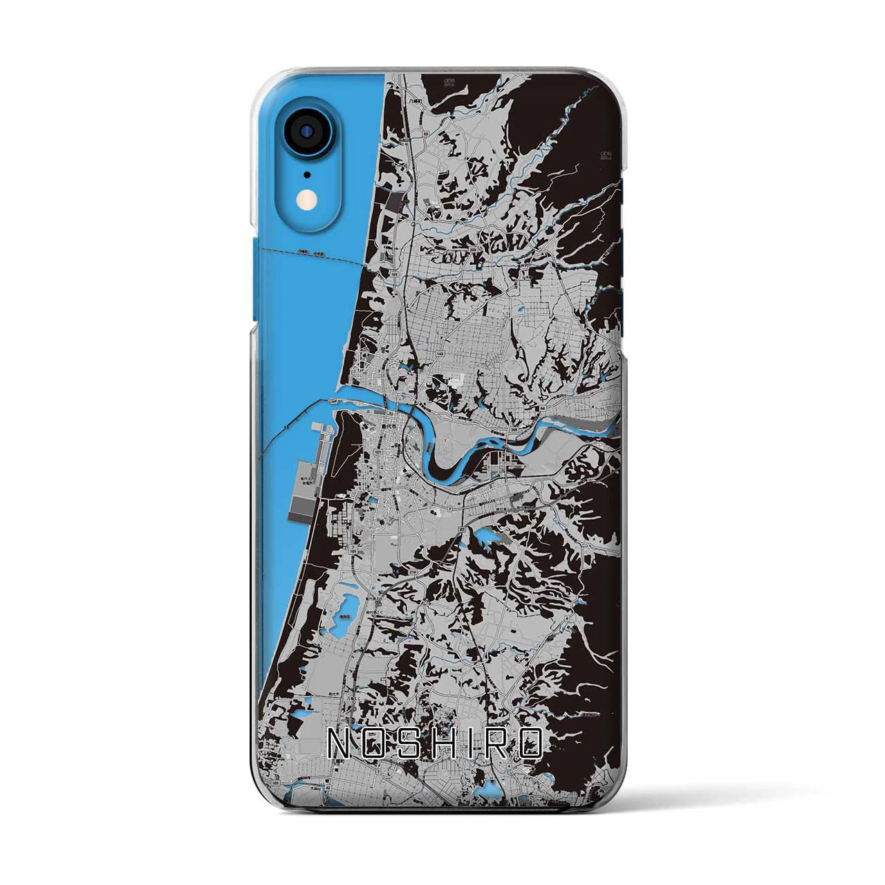 【能代(秋田県)】地図柄iPhoneケース(クリアタイプ)