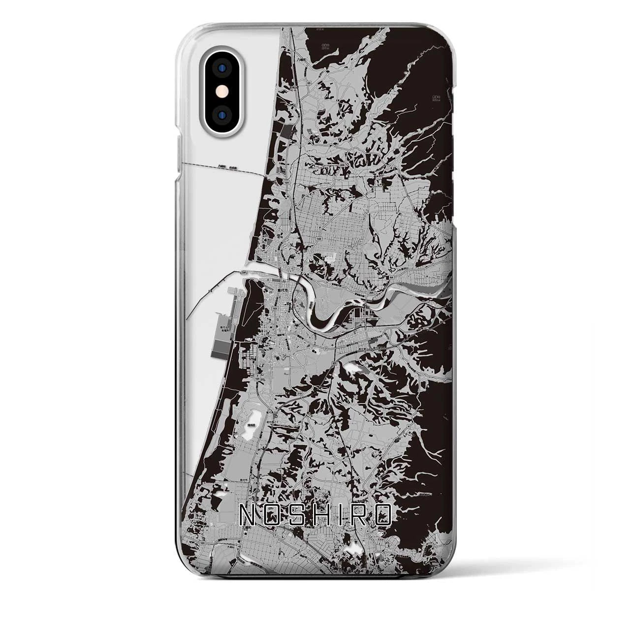 【能代(秋田県)】地図柄iPhoneケース(クリアタイプ)