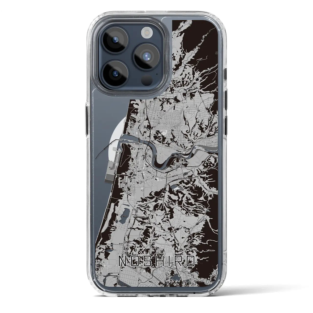 【能代(秋田県)】地図柄iPhoneケース(MagSafeタイプ)