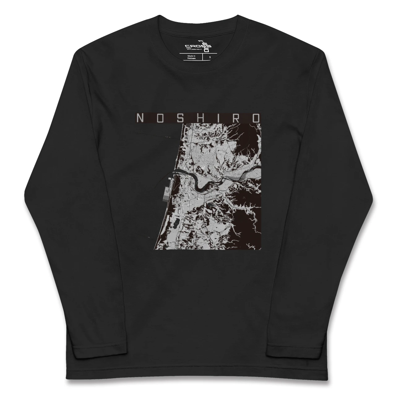 【能代(秋田県)】地図柄ロングスリーブTシャツ