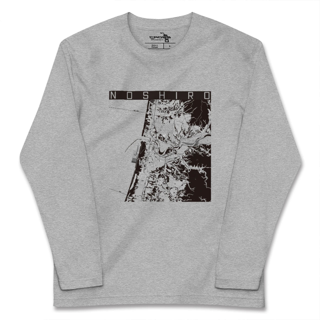 【能代(秋田県)】地図柄ロングスリーブTシャツ