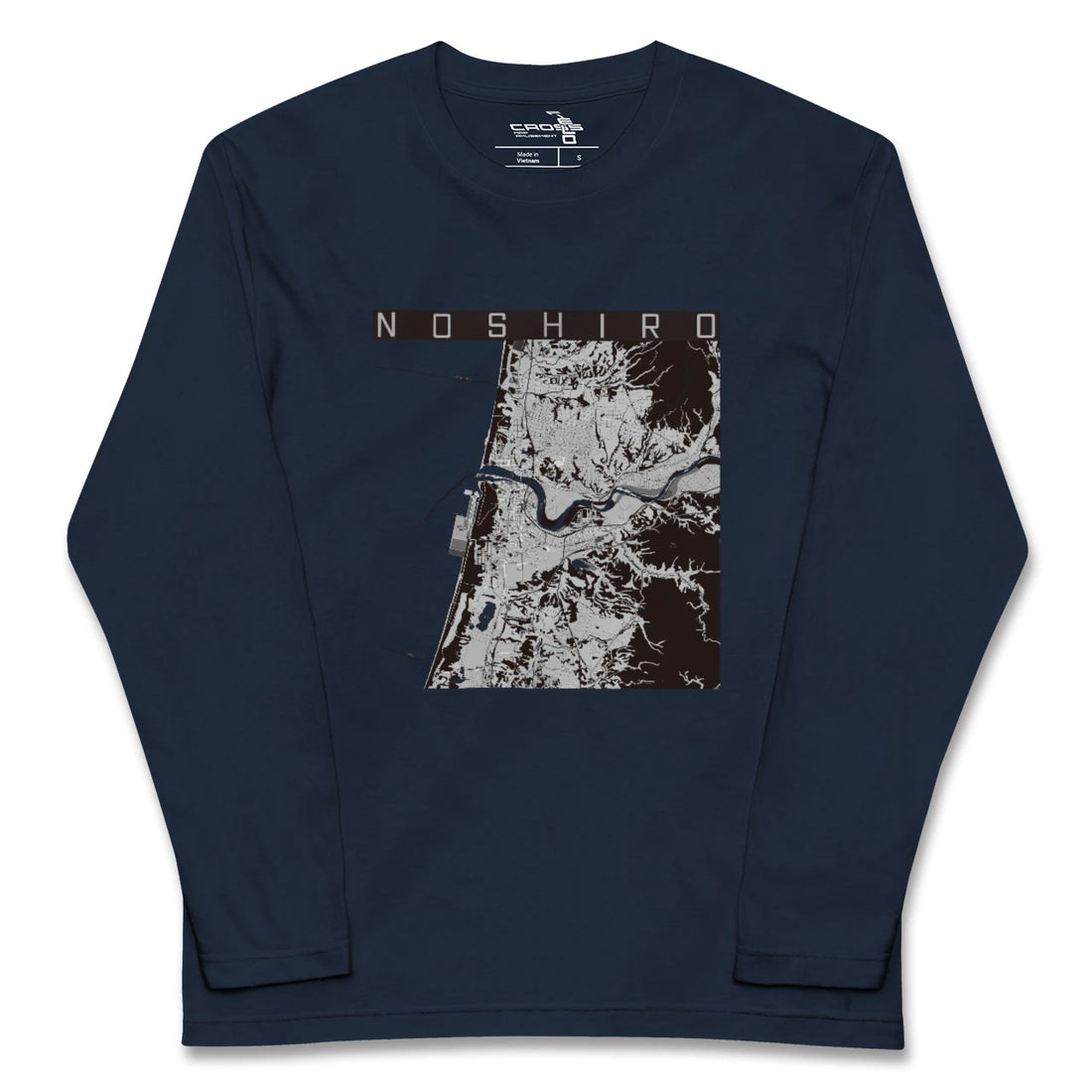 【能代(秋田県)】地図柄ロングスリーブTシャツ