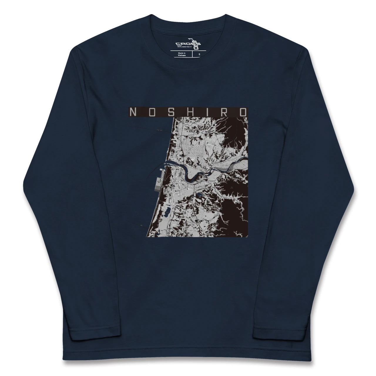 【能代(秋田県)】地図柄ロングスリーブTシャツ