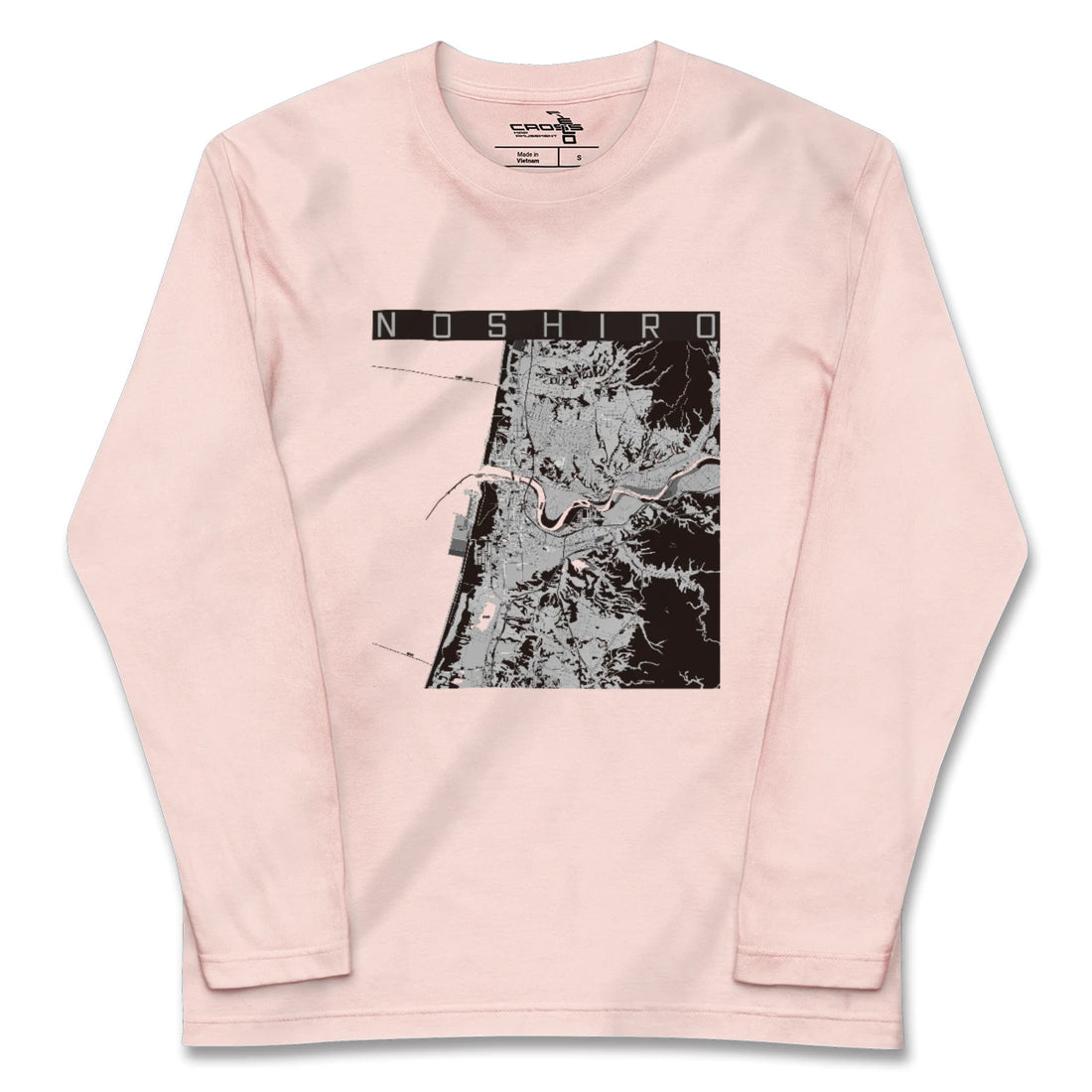 【能代(秋田県)】地図柄ロングスリーブTシャツ