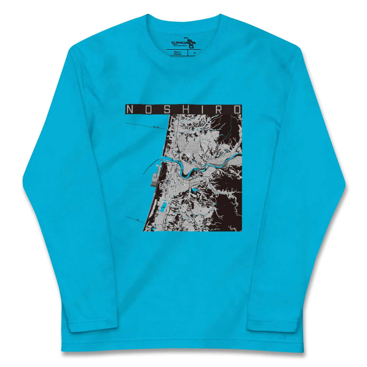 【能代(秋田県)】地図柄ロングスリーブTシャツ